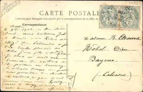 Ak Saint Aubin sur Mer Calvados, Grande Rue et Bureau de Poste
