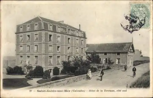 Ak Saint Aubin sur Mer Calvados, Hotel de la Terrasse