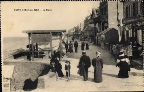 Ak Saint Aubin sur Mer Calvados, La Digue