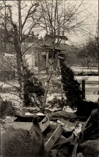 Foto Ak Hamburg Mitte Wilhelmsburg, Kaffee Brandt, Peter Beenck Str. 56a, nach Hochwasser