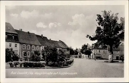 Ak Bad Lausick in Sachsen, Hauptstraße, Fischbrunnen