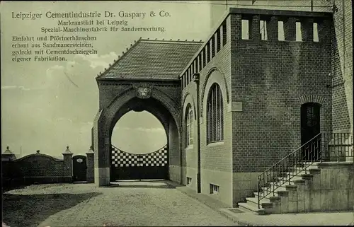 Ak Markranstädt in Sachsen, Leipziger Cement Industrie Dr. Gaspary & Co., Pförtnerhäuschen