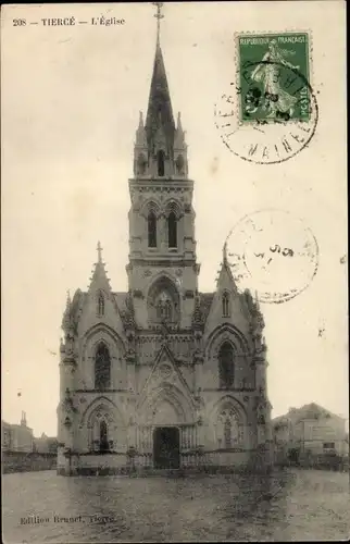 Ak Tiercé Maine et Loire, Kirche
