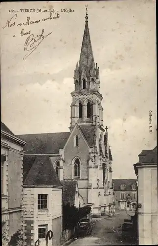 Ak Tiercé Maine et Loire, Kirche