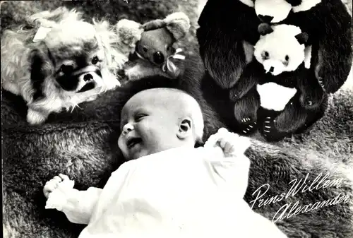 Ak Prinz Wilhelm Alexander als Baby, Stofftiere, 1967