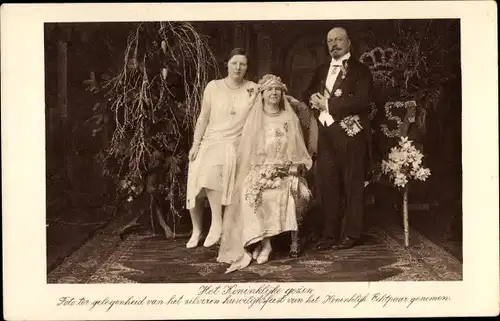 Ak Königin Wilhelmina und Prinz Heinrich zu Mecklenburg, 25. Hochzeitstag, Prinzessin Juliana