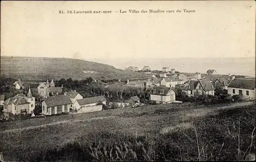 Ak Saint Laurent sur Mer Calvados, Les Villas des Moulins vers du Tapon