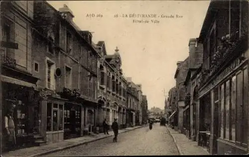 Ak La Delivrande Calvados, Grande Rue, Hotel de Ville