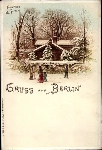 Winter Litho Berlin Tiergarten, Forsthaus