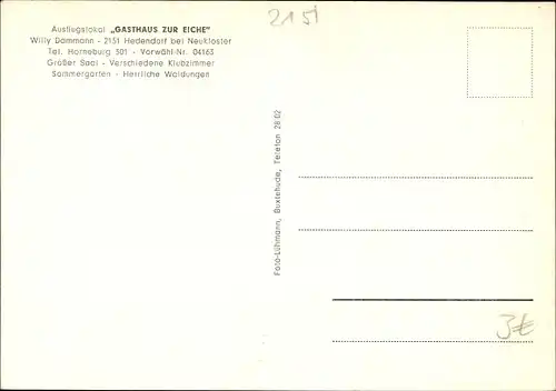 Ak Hedendorf Neukloster Buxtehude im Kreis Stade, Gasthaus zur Eiche von Willy Dammann