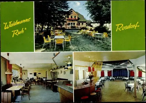 Ak Rosdorf in Schleswig Holstein, Waidmanns Ruh, Innenansicht, Terrasse