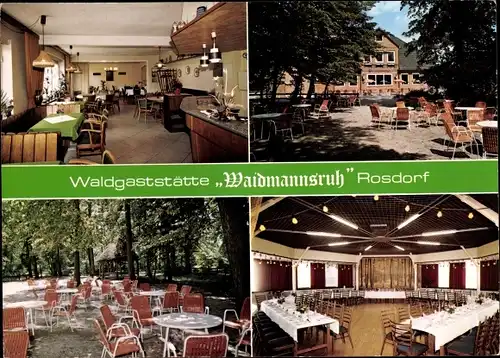 Ak Rosdorf in Schleswig Holstein, Waidmanns Ruh, Innenansicht, Terrasse
