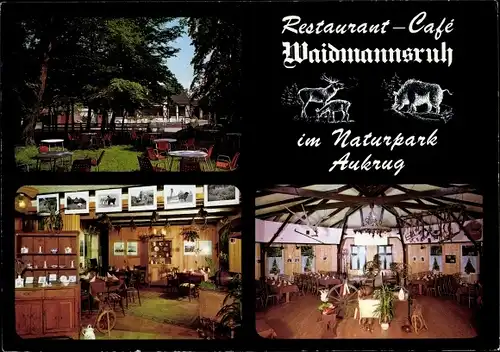 Ak Rosdorf in Schleswig Holstein, Café Waidmannsruh, Aussen- und Innenansicht