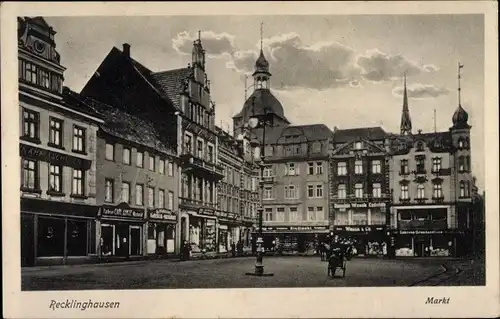 Ak Recklinghausen im Ruhrgebiet, Markt