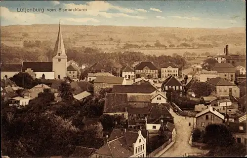 Ak Lütjenburg in Holstein, Teilansicht aus der Vogelschau vom Bismarckturm