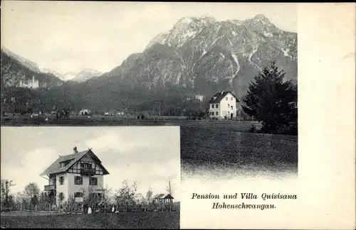 Ak Hohenschwangau Schwangau im Ostallgäu, Pension und Villa Quisisana