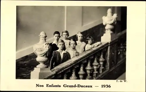Foto Ak Nos Enfants Grand Ducaux 1936, Adel Luxemburg