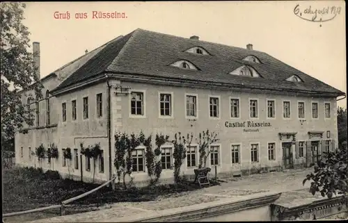 Ak Rüsseina Nossen Sachsen, Gasthof Rüsseina