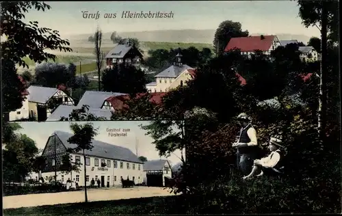 Ak Kleinbobritzsch Frauenstein im Erzgebirge, Blick auf den Ort, Gasthof zum Fürstental