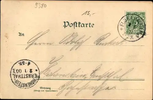 Litho Flöha in Sachsen, Gesamtansicht, Augustusburg, Bahnhof, Gasthof Flöha