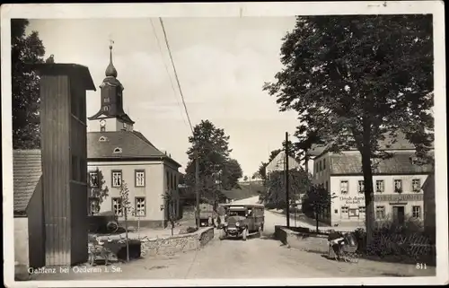 Ak Gahlenz Oederan Sachsen, Straßenpartie, LKW, Kinderwagen, Gasthof