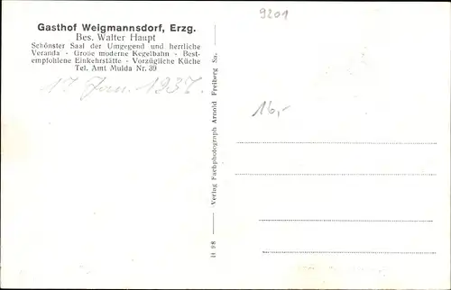 Ak Weigmannsdorf Lichtenberg Sachsen, Gasthof Weigmannsdorf