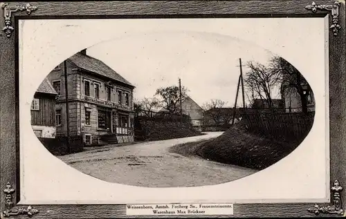 Passepartout Ak Weißenborn im Erzgebirge, Warenhaus