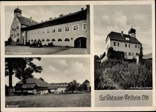 Ak Weilheim in Oberbayern, Gut Waitzacker, Wohnhaus, Gutshof