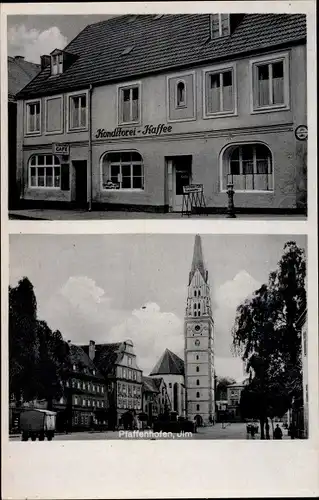 Ak Pfaffenhofen an der Ilm, Konditorei Kaffee Gg. Guggenbichler, Kirche