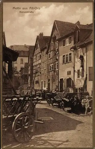 Ak Bad Orb in Hessen, Altstadtpartie, Kanalstraße