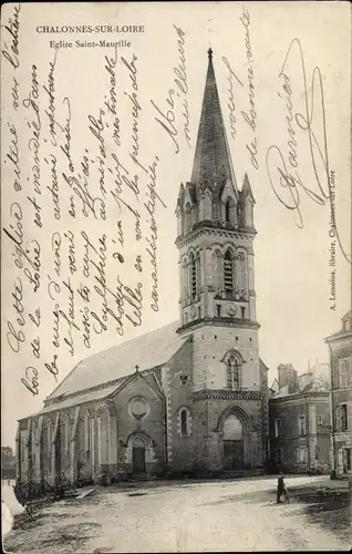 Ak Chalonnes sur Loire Maine et Loire, Église Saint Maurille