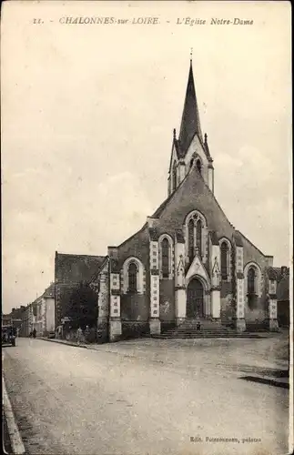 Ak Chalonnes sur Loire Maine et Loire, Église Notre Dame