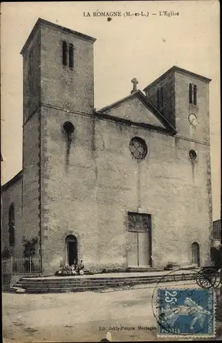 Ak La Romagne Maine et Loire, Kirche