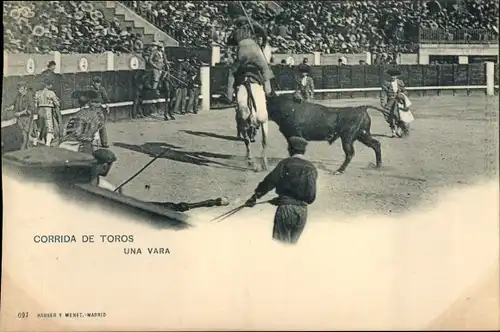 Ak Stierkampf, Corrida de Toros, Una vara