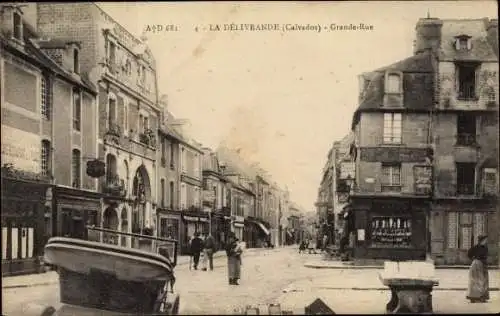 Ak La Delivrande Calvados, Grande Rue