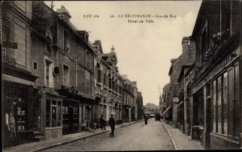 Ak La Delivrande Calvados, Grande Rue, Hotel de Ville