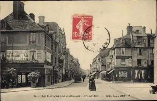 Ak La Delivrande Calvados, Grande Rue