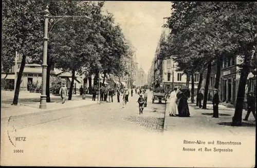 Ak Metz Moselle, Avenue et Rue Serpinose