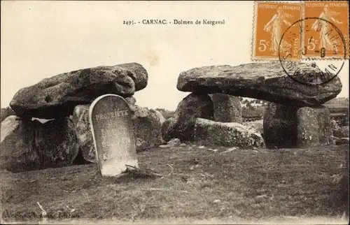 Ak Carnac Morbihan, Dolmen de Kergaval