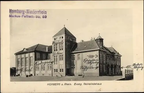 Ak Homberg am Rhein Duisburg, Evang. Gemeindehaus
