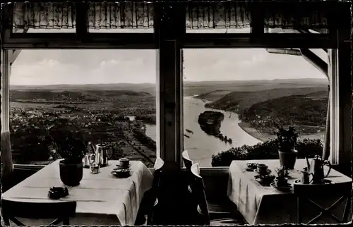 Ak Königswinter am Rhein, Drachenfels, Restaurant auf dem Drachfels, Blick auf das Rheintal