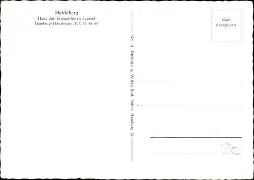 Ak Hamburg Harburg Hausbruch, Heideburg, Haus der evangelischen Jugend