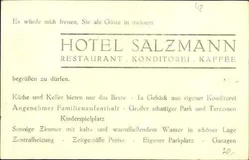 Ak Bad Kösen Naumburg an der Saale, Hotel Salzmann