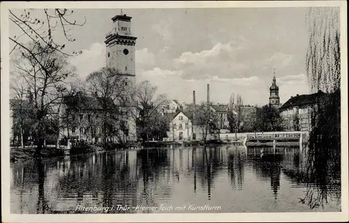 Ak Altenburg in Thüringen, Kleiner Teich mit Kunstturm