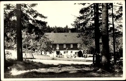 Foto Ak Schellerhau Altenberg im Erzgebirge, Blick auf Waldgasthaus Rothwasserhütte