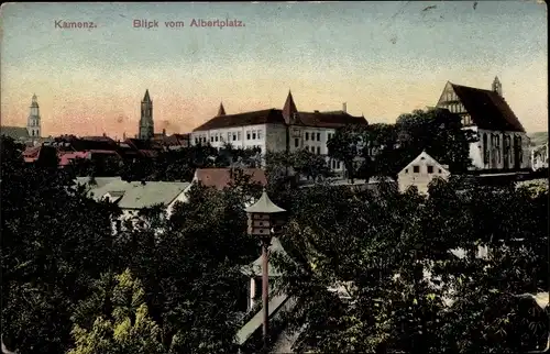 Ak Kamenz Sachsen, Blick vom Albertplatz