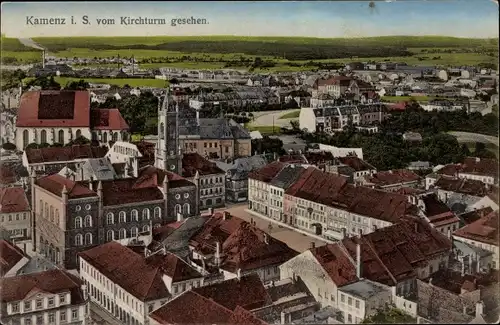Ak Kamenz Sachsen, Ort vom Kirchturm gesehen