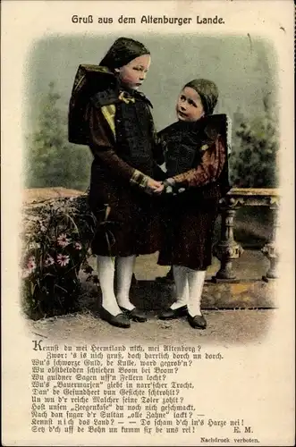Ak Altenburg in Thüringen, Kinder in Altenburger Tracht