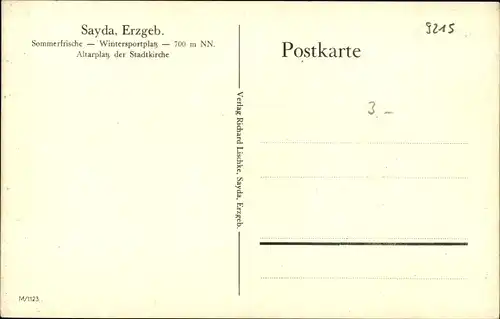Ak Sayda im Erzgebirge, Altarplatz der Stadtkirche