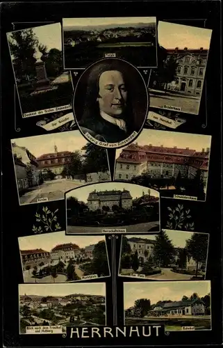 Ak Herrnhut,Gründer Ludwig Graf von Zinzendorf,Kirche